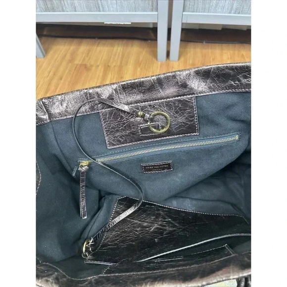 Dries Van Noten Bronze Tote Magnetic Closure Tubolar Handles Made in Italy - Picture 9 of 12